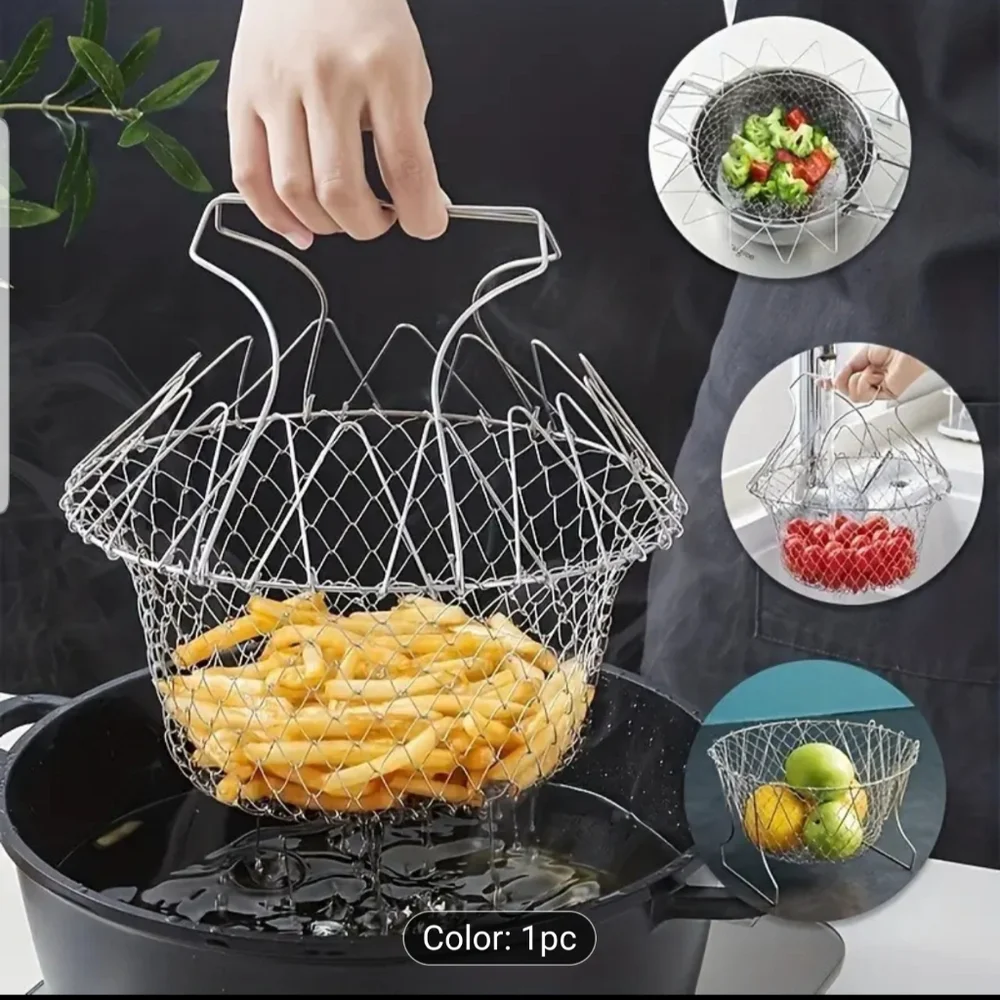 - Stainless Steel Fry Basket for Home Kitchen